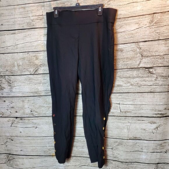 Bold Elements Cut To Curve Black Leggings Size 14 - Picture 1 of 7